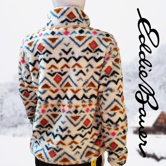 Eddie Bauer | Women's Ultra Soft Fleece 1/4 Zip Pullover Top | Cream | NWOT - Picture 3 of 9